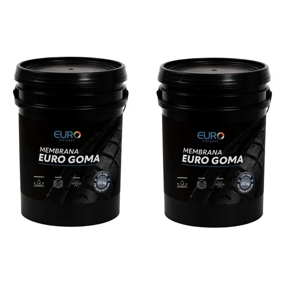 Membrana Impermeabilizante Euro Con Goma De Caucho 20 + 20kg Gris Oscuro Mate