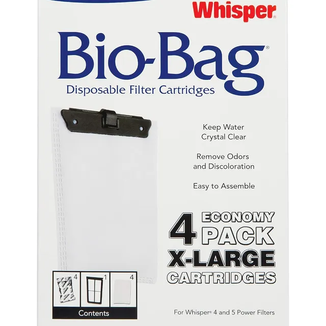Whisper Bio-bag Repuesto Filtro Pecera X-large 4 Pk Pecera