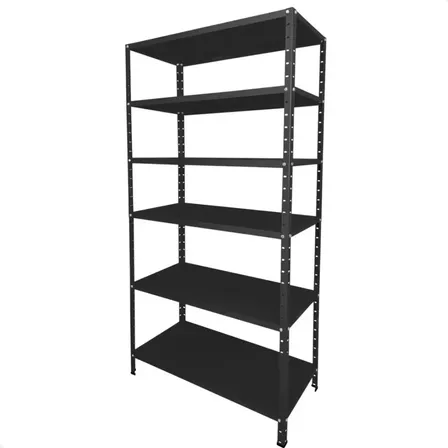 Estante Armário Prateleira De Aço 6 Bandeja Organizador Multiuso Preta Suporta 150kg 190cm X 90cm X 28cm