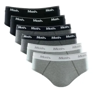 Kit Com 6 Cuecas Slip Mash Em AlgodĂŁo Lisa Basica Original Kit Com 6 Cuecas Slip Mash Em AlgodĂŁo Lisa Basica Original