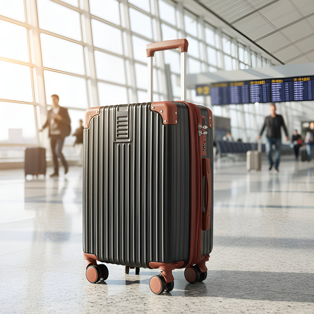 Mala De Viagem 10kg Roda Dupla Removivel 360o Ziper Expansor Preto Com Marrom Listras Mala De Viagem 10kg Roda Dupla Removivel 360o Ziper Expansor Preto Com Marrom Listras