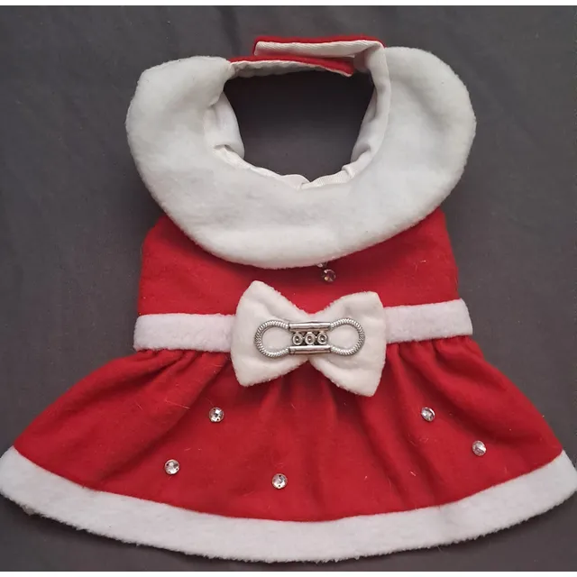 Vestido Como Nuevo  Santa Claus Para Niña Perrita Pequeña