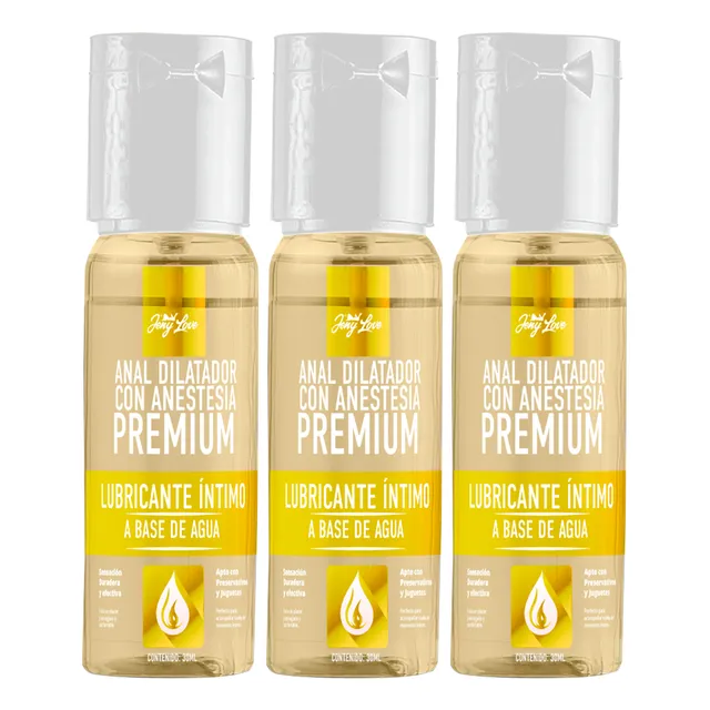 Pack 3 Lubricante Intimo Anal Con Anestesia Adormecedor 30ml