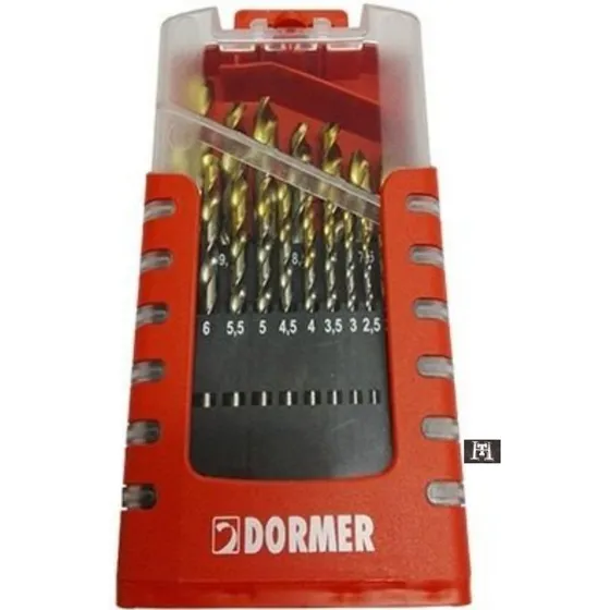 Juego Set Mechas Acero Rapido Titanio Dormer 19u 1-10mm A087