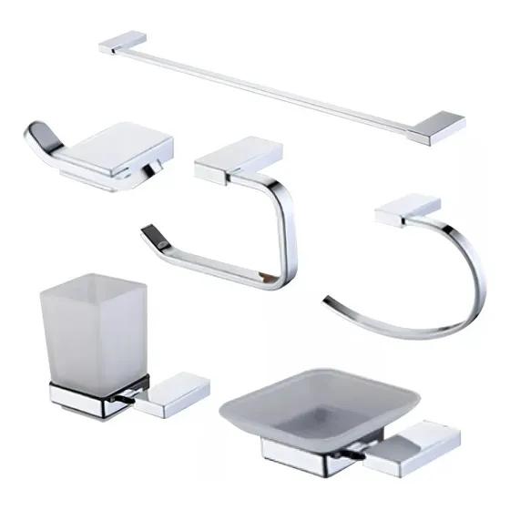 Peirano set kit accesorios baño 6 piezas linea 13006 cromado