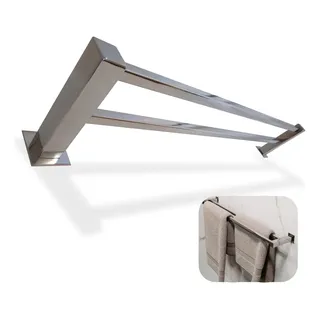 Porta Toalha Banheiro Vinci, Toalheiro Duplo Inox 304, 70cm Porta Toalha Banheiro Vinci, Toalheiro Duplo Inox 304, 70cm