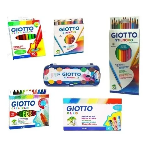 Set 82 Productos Lapices Acuarelas Marcador Pastel Giotto