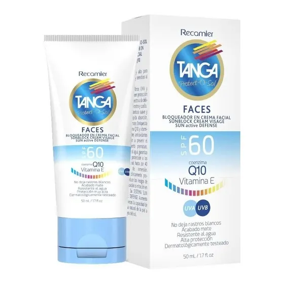 Protector Solar Facial Tanga Acabado Mate Spf60 Q10 50ml