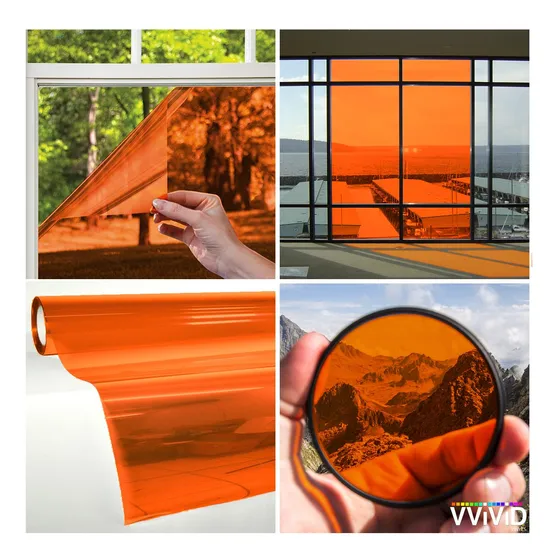 Láminas De Vinilo Anaranjado Vvivid Para Ventanas Transparen