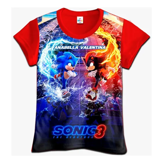 Franela Camisa Niño Sonic 3 En Poliester