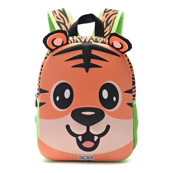 Mochila Tigre Infantil Skora 37652 Full Color Naranja Diseño De La Tela Estampado