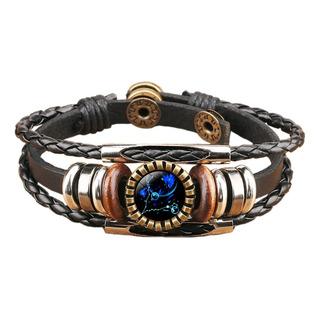 12 Pulsera Trenzada De Constelación Del Zodiaco Cuerda Tejid 12 Pulsera Trenzada De Constelación Del Zodiaco Cuerda Tejid