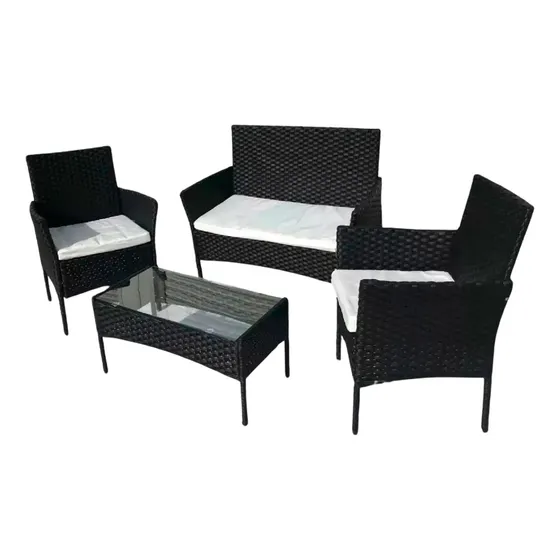 Juego Jardin Rattan 3 Sillones + Mesa Exterior