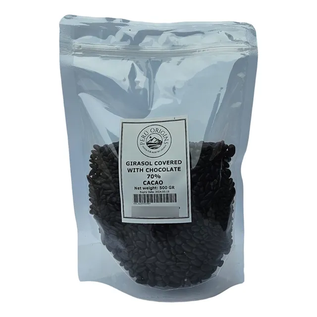 Semilla De Girasol Recubierta De Chocolate 70% Cacao 500 Gr