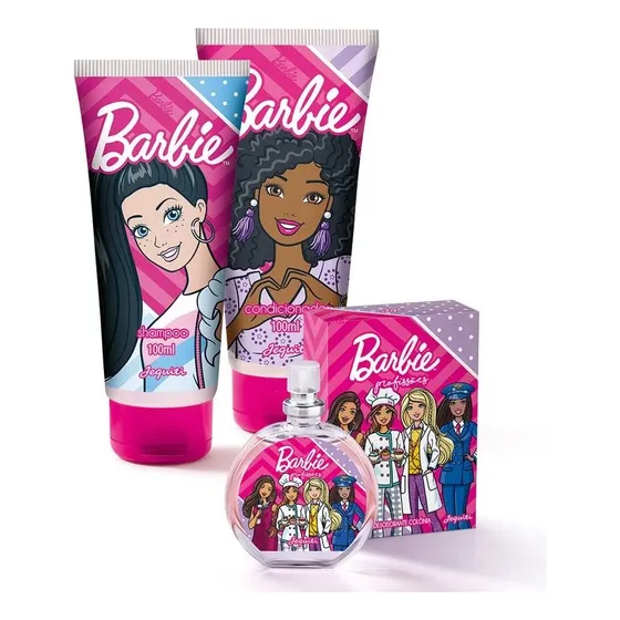 Kit Barbie Profissoes Jequiti Colonia + Shampoo E Condicionador Barbie Original