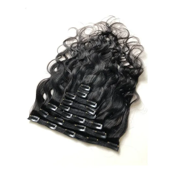 Aplique Tictac Cabelo Humano Liso Ondulado 120gr 30cm 8telas
