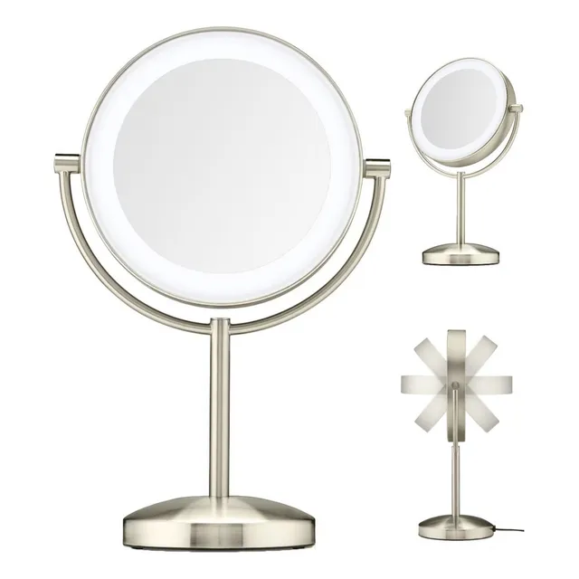 Espejo Doble Cara 22 Cm 1x Aumento 10x C/ Luz Led Conair BE22GDR