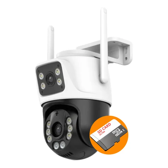 Kit Câmera Lente Dupla Externa + Cartão De Memória Sd 64gb Cor A28 Inteligente