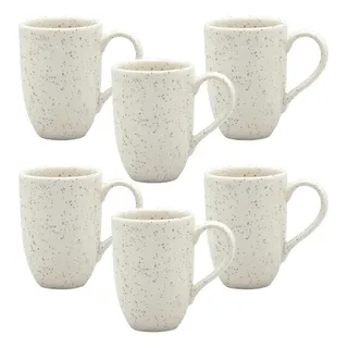 Cj 06 Canecas Em Porcelana 350ml Flat Chuvisco - Oxford Cj 06 Canecas Em Porcelana 350ml Flat Chuvisco - Oxford