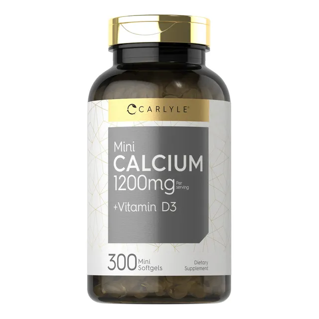 Suplemento Carlyle Calcium 1200 mg con vitamina D3 300 cápsulas