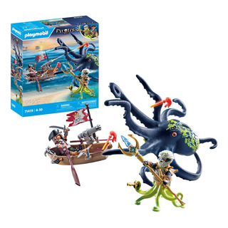 Figura Armable Playmobil Pirates Batalla Con Pulpo Gigante 3+ Figura Armable Playmobil Pirates Batalla Con Pulpo Gigante 3+