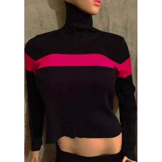 Sweater Negro Y Rojo - Mujer - Talla M - Marca Ambos