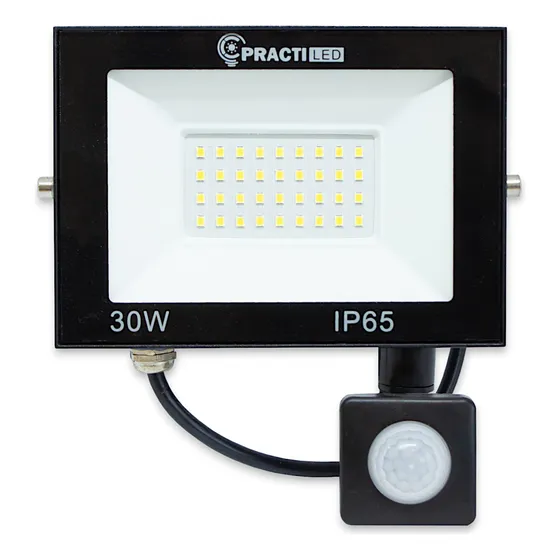 Reflector Led 30w Luz Slim C/sensor Movimiento Blanco Frío