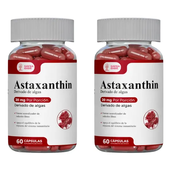 Astaxantina 20mg Piel Ojos Antioxidante Algae-derived Pack 2
