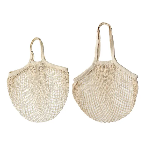 K Paquete De 2 Bolsas Reutilizables De Malla De Algodón