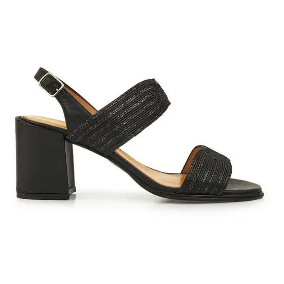 Zapato Mujer Sandalia Cuero Briganti Vestir Elastico Taco 
