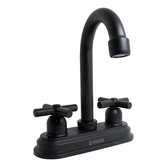 Llave Mezcladora Lavabo Negro Mate Grifo Baño Cuerpo Latón