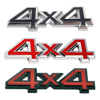 Emblema Cromado 1 Peça Emblema De Metal 3d 4x4 Quatro Rodas Emblema Cromado 1 Peça Emblema De Metal 3d 4x4 Quatro Rodas