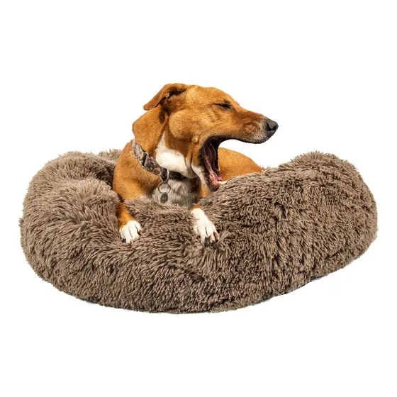 Cama Para Perro Nido Nórdico Pelo Largo Colchón Eggys M Color Gris Visón (amarronado)