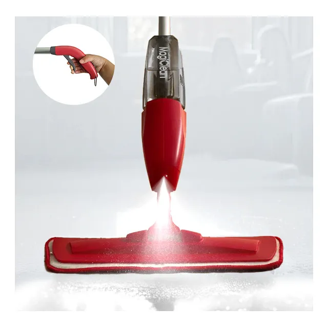 Trapeador Mop Mágico Con Atomizador Magiclean M9 Color Rojo Gris