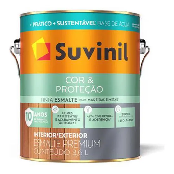 Esmalte Brilhante Suvinil Cor E Proteção Base Agua Branco