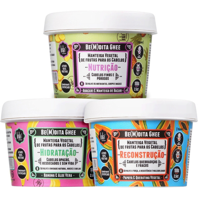 Cronograma Capilar Lola Cosmetics Bemdita Ghee 3 Itens Cronograma Capilar Lola Cosmetics Bemdita Ghee 3 Itens