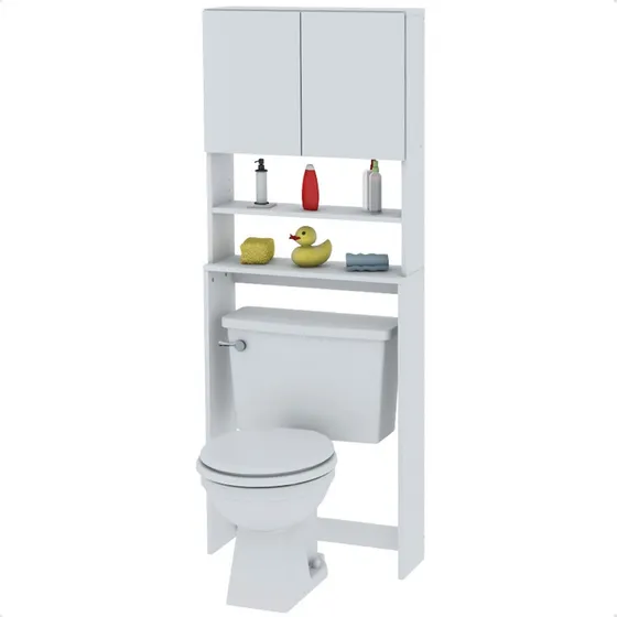 Organizador Baño Mueble Respaldo Inodoro Blanco Melamina