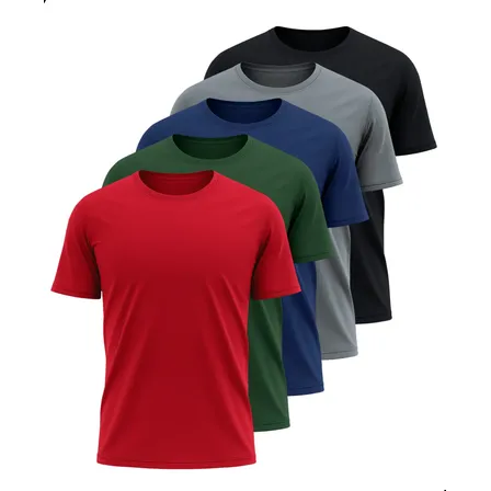 Kit 5 Camisetas Básicas Masculina Dry Fit Lisa Tradicional  Variado 2 G