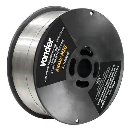 Arame Para Solda Mig De 0,8mm Rolo Com 1kg Sem Gás Vonder Preto