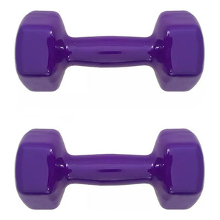 Par Mancuernas Pesas Hexagonal Vinil De 7 Lb Morada(3.17 Kg) Par Mancuernas Pesas Hexagonal Vinil De 7 Lb Morada(3.17 Kg)
