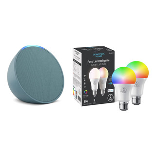 Echo Pop Verde + Foco Inteligente Certificado Alexa (2 Pack) Echo Pop Verde + Foco Inteligente Certificado Alexa (2 Pack)