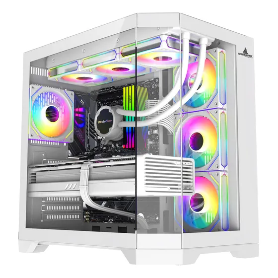Chasis Iceberg Crystal Edge Blanco X7 Fan Argb Maxi Infinity