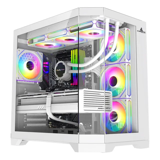 Chasis Iceberg Crystal Edge Blanco X7 Fan Argb Maxi Infinity
