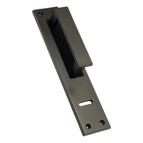 Manija Fija De Aluminio Negra Mate Para Puerta De Entrada Negro Mate