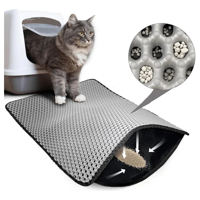 Alfombra Arenero Gato Doble Capa Impermeable 45x60cm