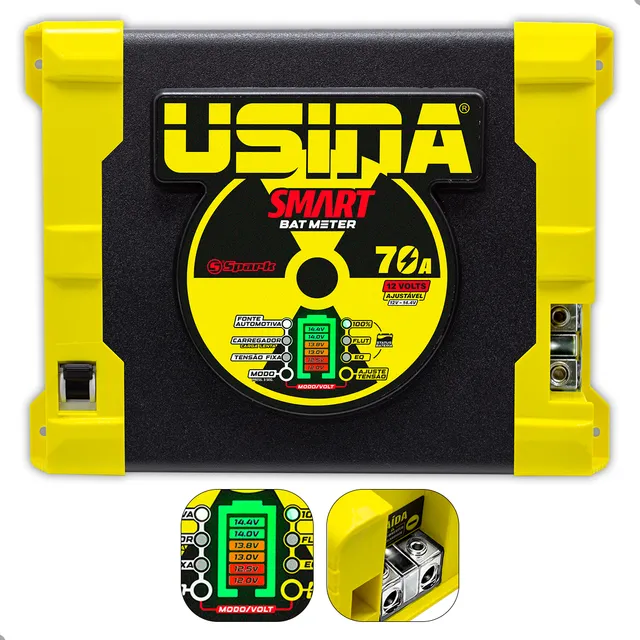 Fonte Usina 70a Smart Bat Meter 875w Bivolt Nova Lançamento