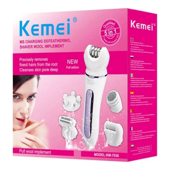 Depiladora Femenina 4 En 1 Kemei Recargable Inalámbrica