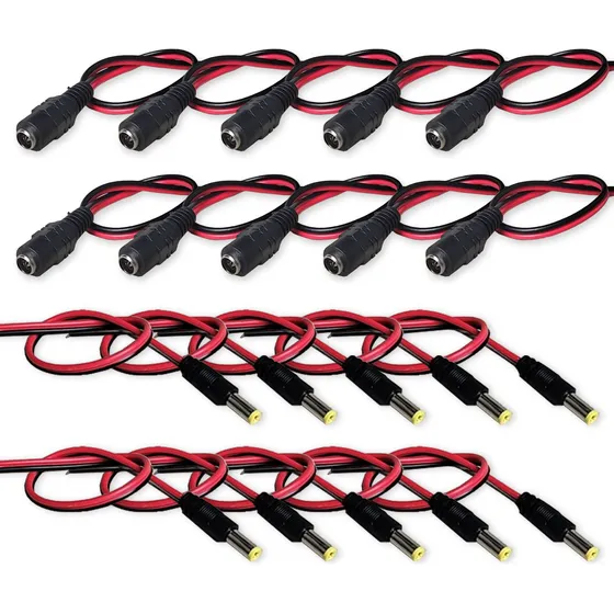 Kit 10 Conector Plug P4 Rabicho Fêmea E 10 P4 Rabicho Macho