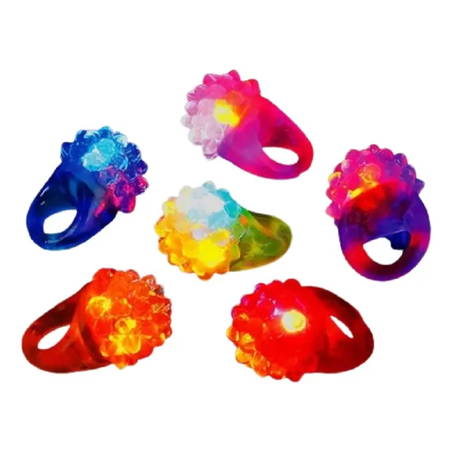 10 Anillos Cotillón Con Luz Led Luminosos Fiestas Cumpleaños
