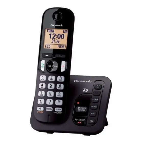 Teléfono Panasonic KX-TGC222 inalámbrico - color negro | Cuotas sin interés